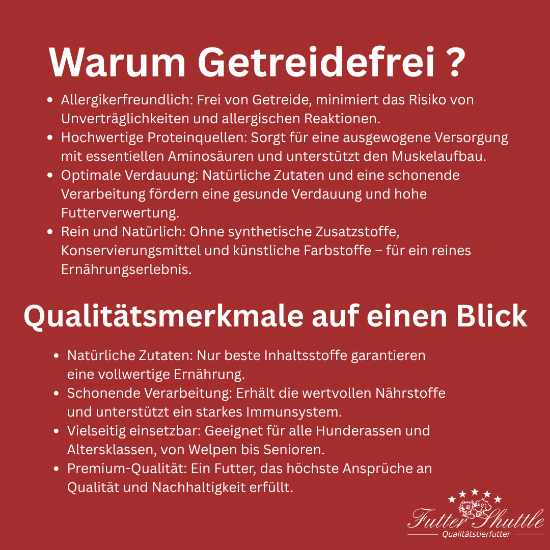 Getreidefreies Hundefutter Hirsch & Kartoffel – Premium Trockenfutter für sensible Hunde 10 kg