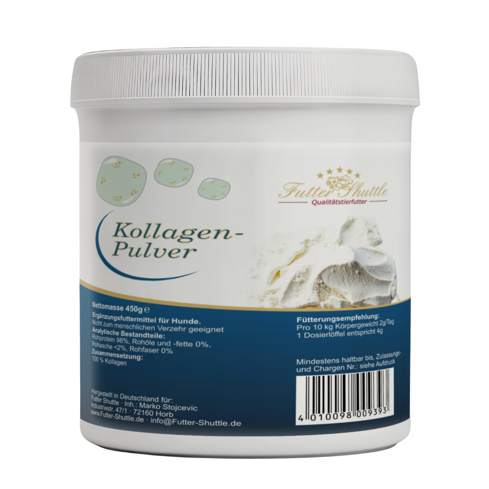 Futter Shuttle - Kollagen Pulver 180g - Hochverdauliche, bioverfügbare Kollagenpeptide.