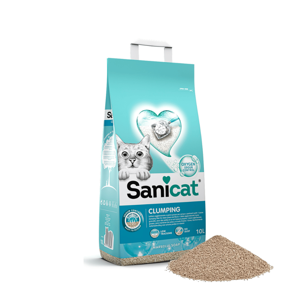 Sanicat Clumping Qxygen Power Katzenstreu klumpend – Aktiver Sauerstoff, Geruchsbindung, 10 Liter