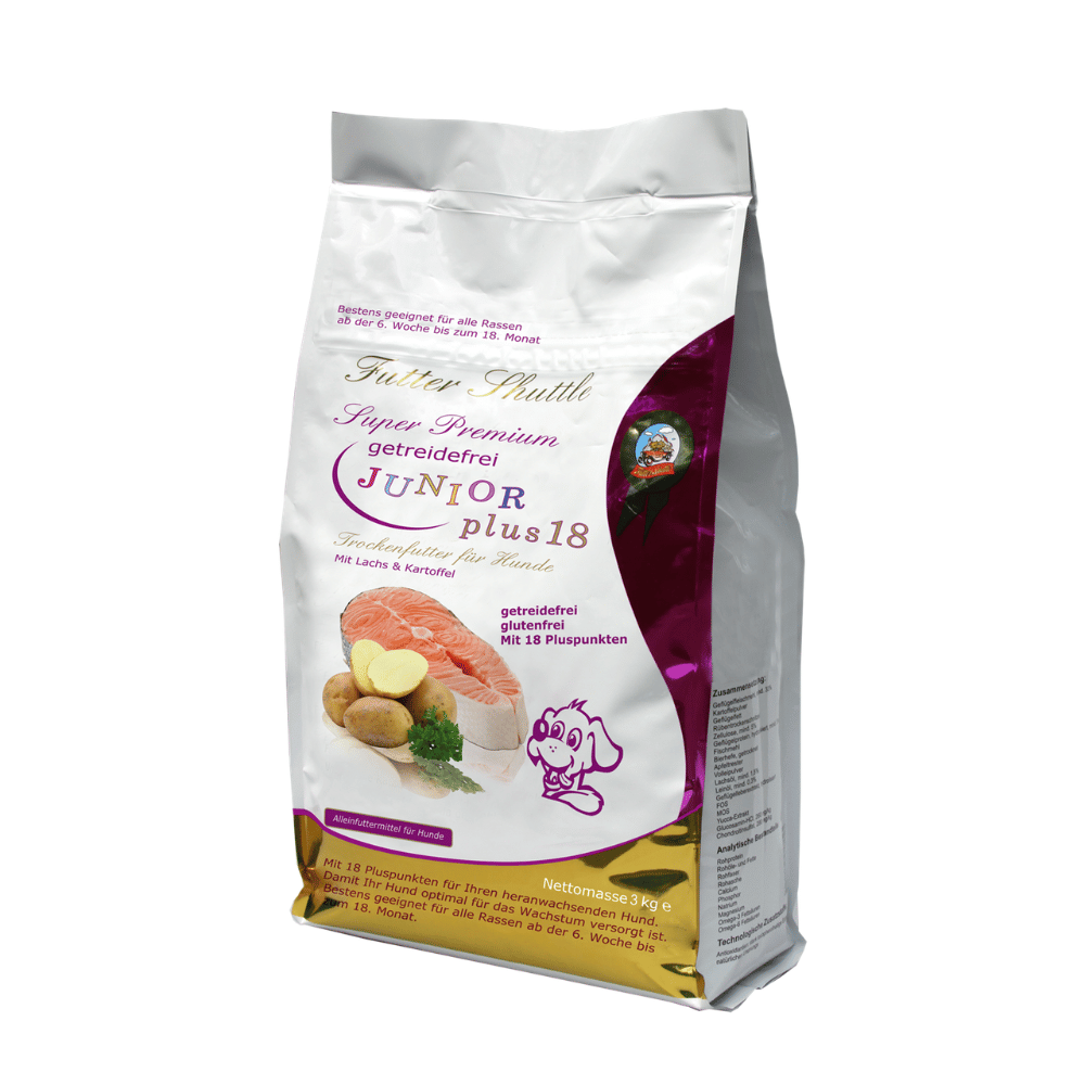 Super Premium Plus 18 3 kg - Getreidefreies Welpenfutter Trockenfutter - Junior Hundetrockenfutter der Extraklasse