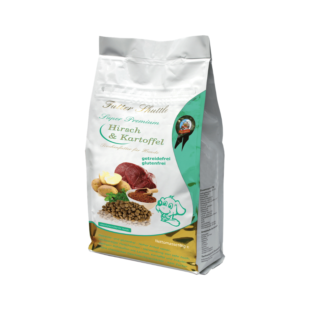 Hundefutter getreidefrei mit Hirsch & Kartoffel – Premium Trockenfutter für sensible Hunde 10 kg