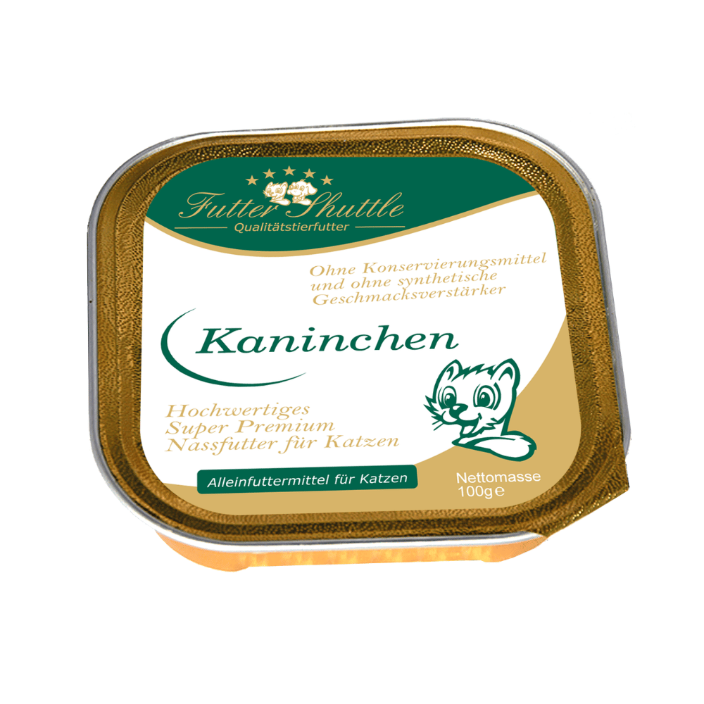 Hochwertiges Katzenfutter Nassfutter  | Kaninchen 100g Schale. Hochwertiges Katzenfutter Nassfutter von Futter Shuttle