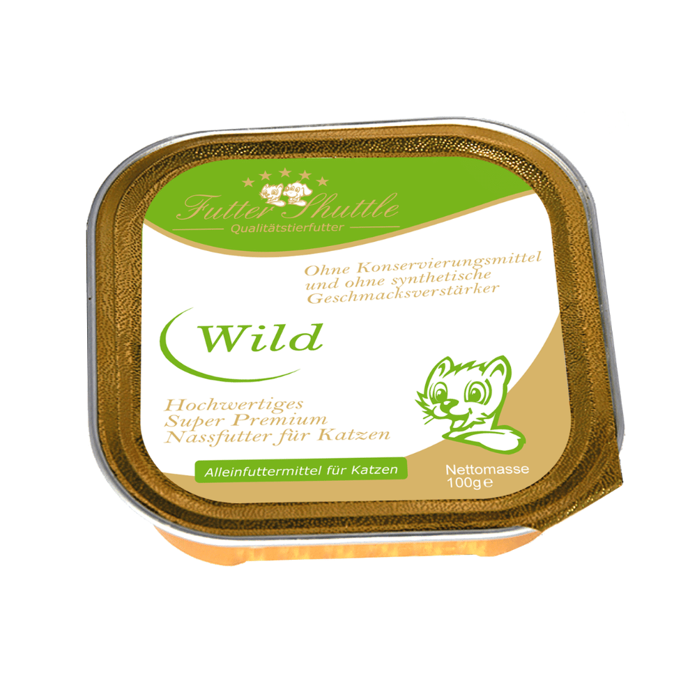 Nassfutter für Katzen | Wild 100g Schale. Hochwertiges Nassfutter für Katzen von Futter Shuttle