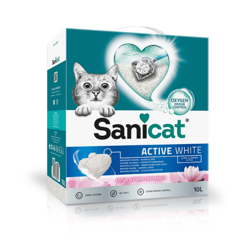 Sanicat Sani & Clean Oxygen Katzenstreu klumpend – Ultraweißes Bentonit, 10 Liter