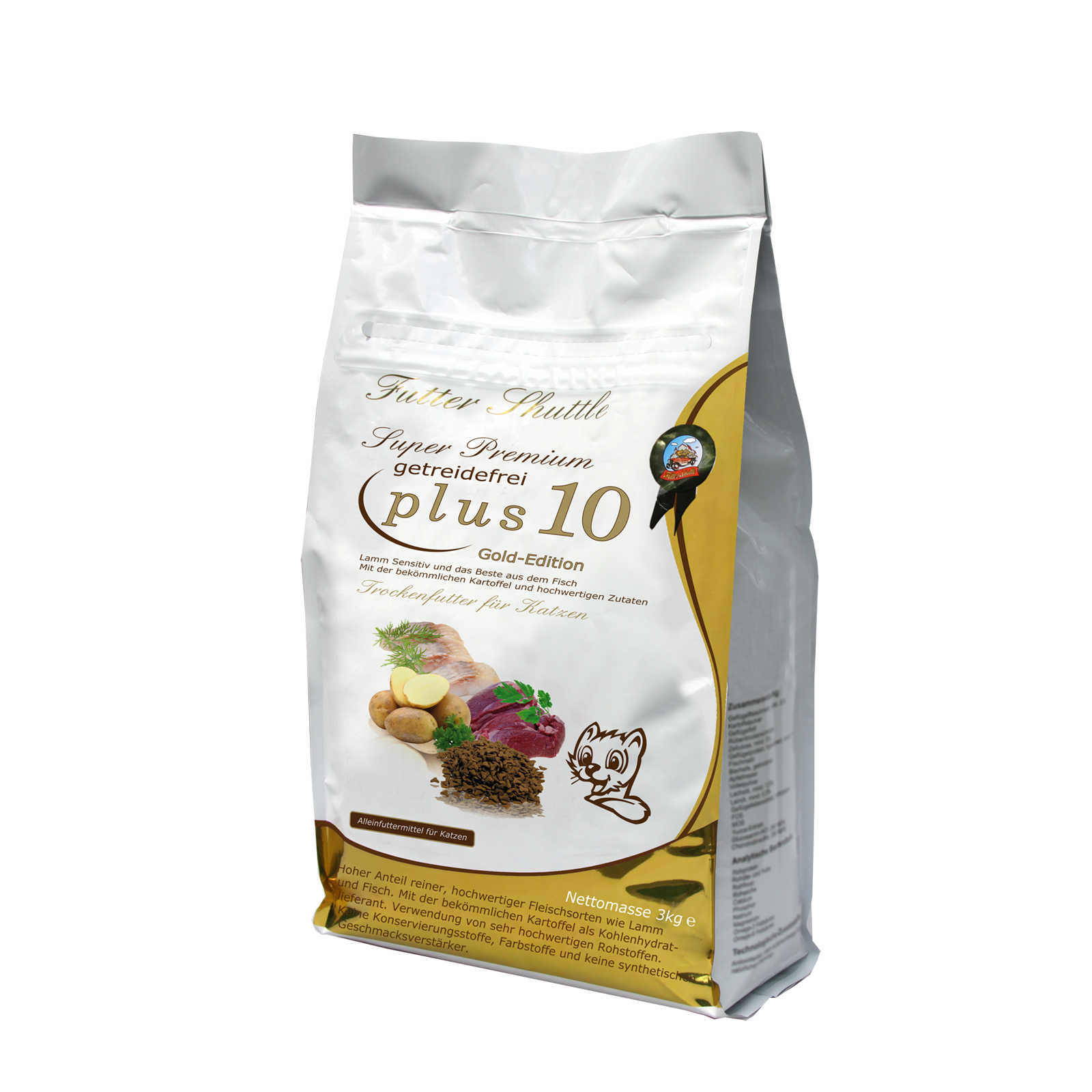 Sparpaket Getreidefreies Katzenfutter Plus 10 & Nassfutter – Premium Trocken- & Nassfutter Mix 3 kg + 21 × 100 g