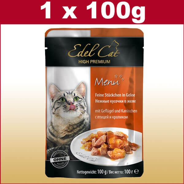 Günstiges Katzenfutter Nassfutter   mit Geflügel & Kaninchen in 