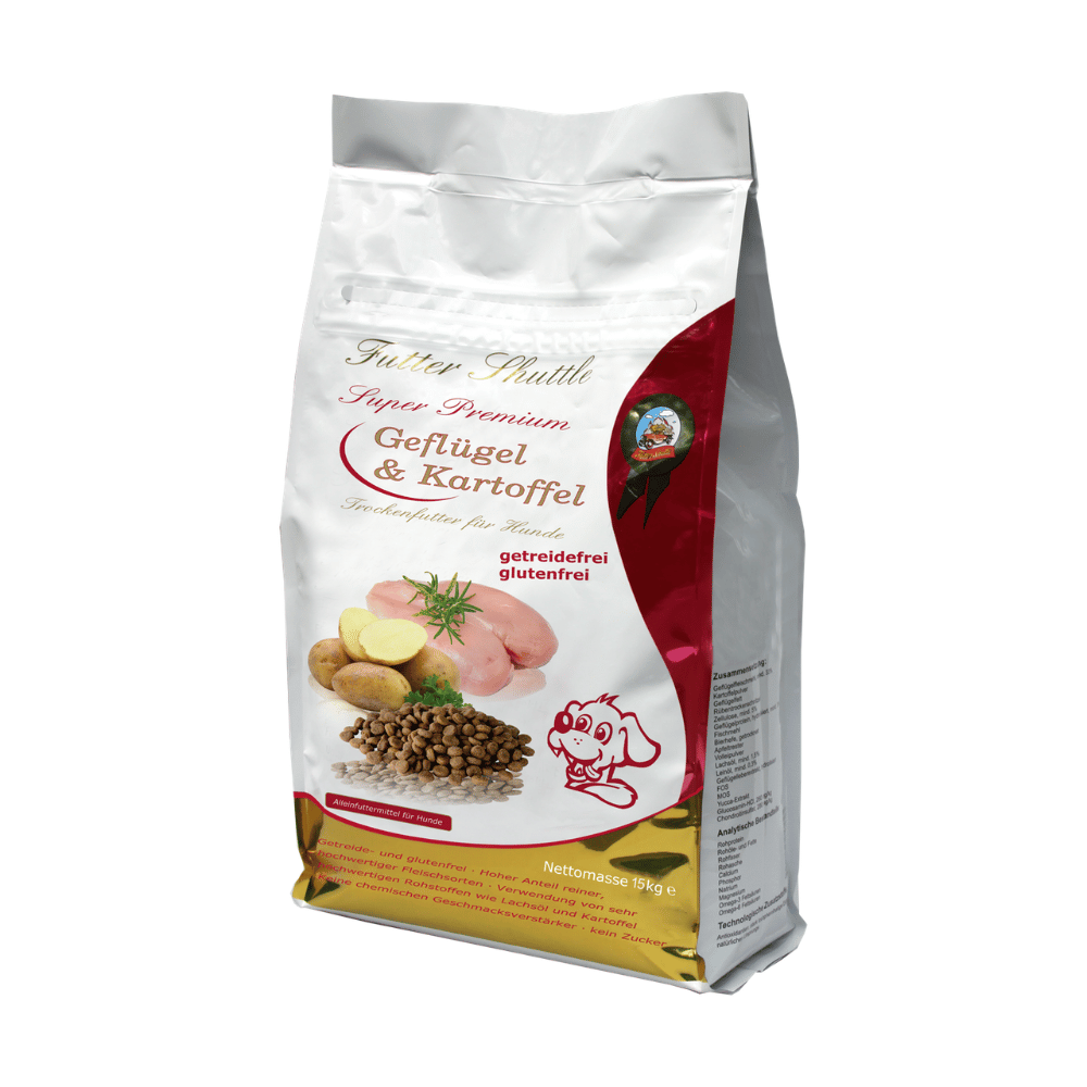 Getreidefries Hochproteinfutter - Geflügel & Kartoffel 15kg – für Sportaktive Hunde