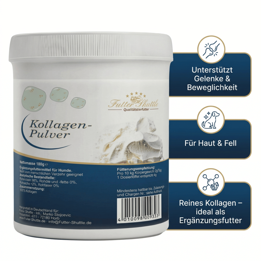 Kollagen Pulver Hund Gelenke 180g  – Premium Unterstützung für den Bewegungsapparat