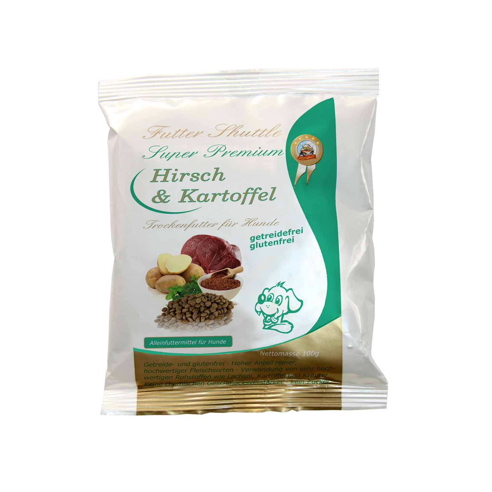 Probierpaket Getreidefreies Hundefutter mit Ente & Kartoffel, Hirsch & Kartoffel und Plus 15 in Spitzenqualität als Probierpaket 10. Gönnen Sie Ihrem Hund ein Trockenfutter der Extraklasse