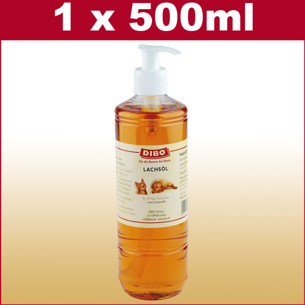 Dibo Lachsöl für Hunde in der 50 ml Flasche mit Dosierpumpe